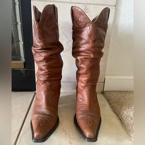 Steve Madden BRN leather Slouchy Cowboy Boots